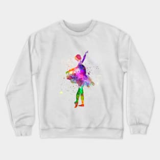 Classical ballet girl in watercolor Crewneck Sweatshirt